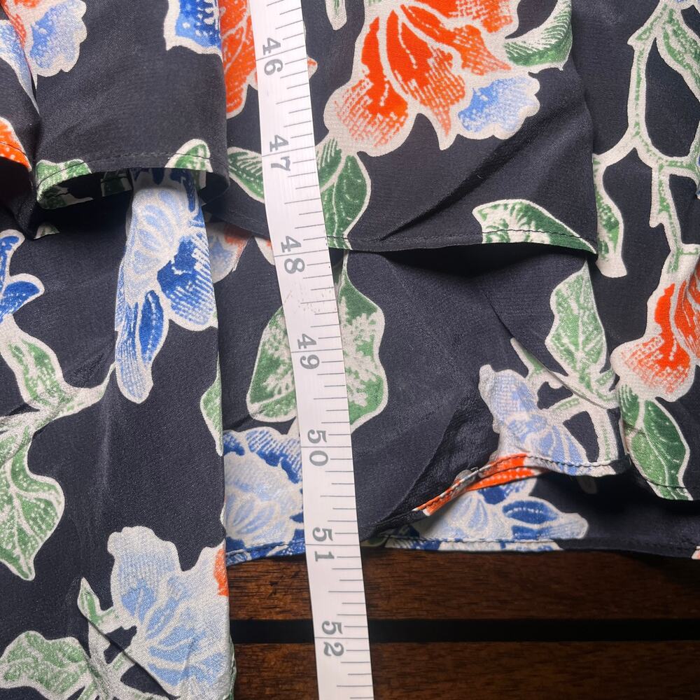 Joie Midi Dress Deme Floral Halter Sleeveless 100% Silk Caviar Black Size Large - Picture 9 of 10